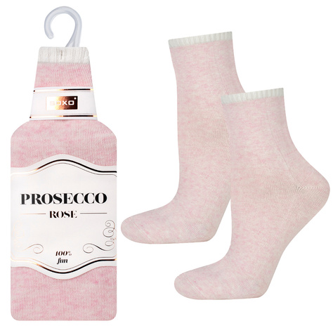 1 Paar von lustigen Socken mit Proseccomotiv in einzigartiger Verpackung | Damensocken | SOXO