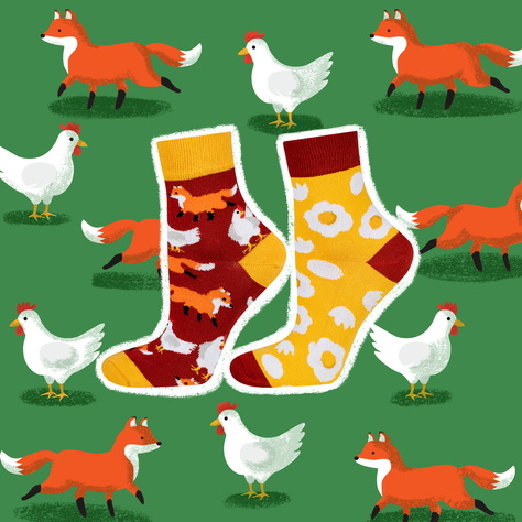 1 Paare von lustige Socken mit Huhn und Eiern | Damensocken | SOXO