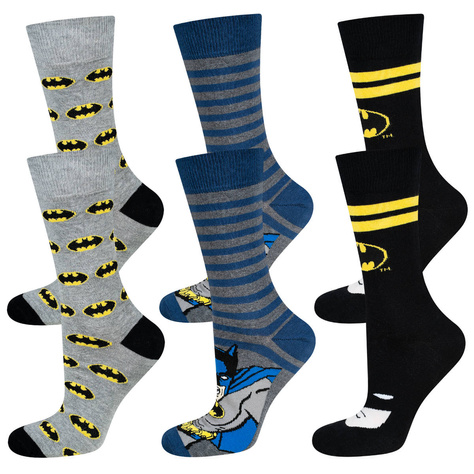 Set mit 3x Herrensocken mit Batmanmotiv | DC Comics | SOXO