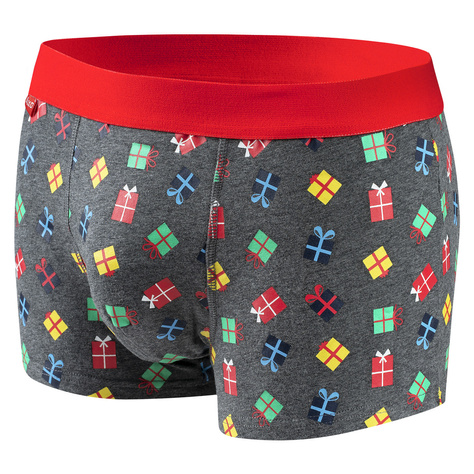 Set mit 4x Herrensocken + 4x Boxershorts mit Weihnachtsmotiv in einzigartiger Verpackung | SOXO