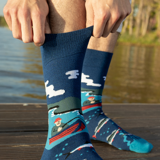 Socken mit Angler-Motiv 2er-Pack