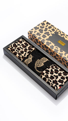 3 Paar von lustige Socken mit Leopard Motiv in einzigartiger Verpackung | Damensocken | SOXO