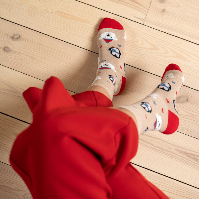 1 Paare von lustigen Socken mit Weihnachtenmotiv in einzigartiger Verpackung | Damen-/Herrensocken | SOXO