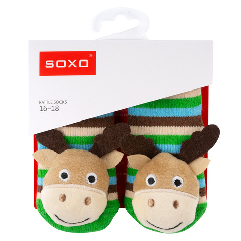 Set mit 3x Bunte Babysocken mit Rassel | SOXO