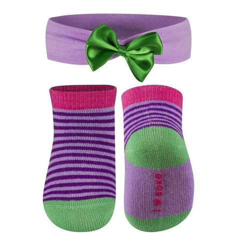 OUTLET Babyset Violett SOXO Socken und Stirnband