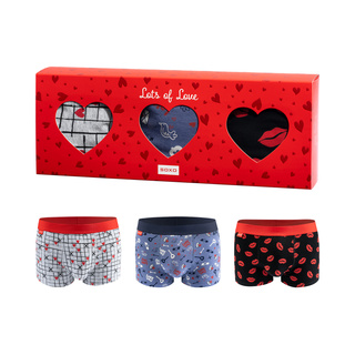 Boxershorts mit Herz und Kuss-Motiv 3er-Pac