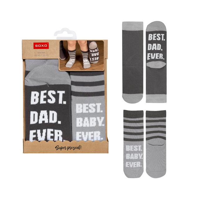 Bunte Set Socken für Vater und Kind SOXO Baumwollen Geschenk 