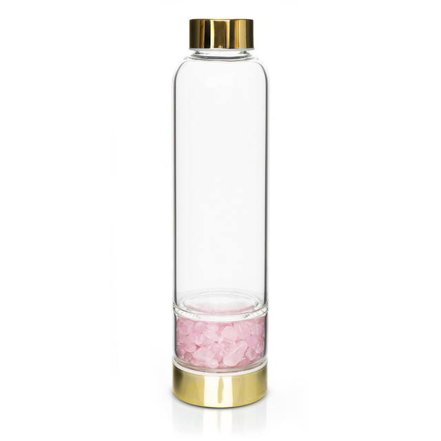 Rosenquarz-Wasserflasche 450mL 