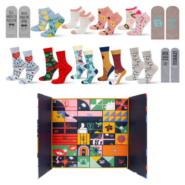 Adventskalender mit Socken 12er-Pack