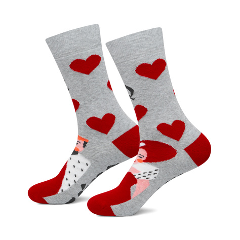 1 Paar von lustige Socken mit König und Königin Motiv in einzigartiger Verpackung zum Valentinstag | Herrensocken | SOXO