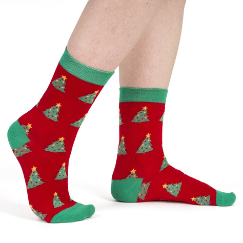 4 Paar von lustigen Socken mit Weihnachtsmotiv in einzigartiger Verpackung | Damensocken | SOXO