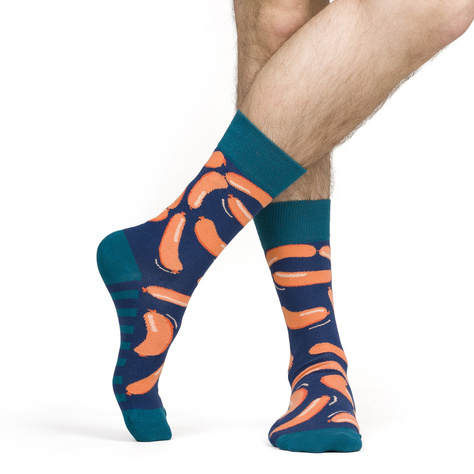 1 Paar von lustigen Socken mit Chicken Sausagesmotiv im einem Glas | Herrensocken | SOXO