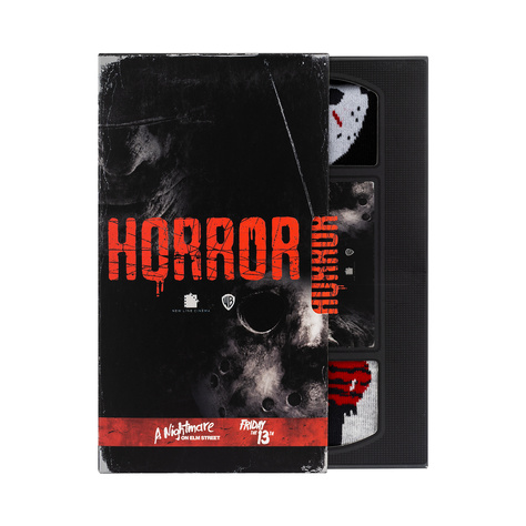 2 Paare von lustigen Socken mit Horrorfilm Motiv in einzigartiger Verpackung | Damen-/Herrensocken | SOXO