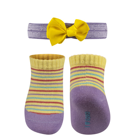 OUTLET Babyset Violett SOXO Socken und Stirnband