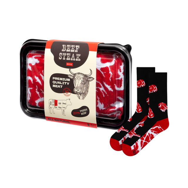Socken mit Steak-Motiv