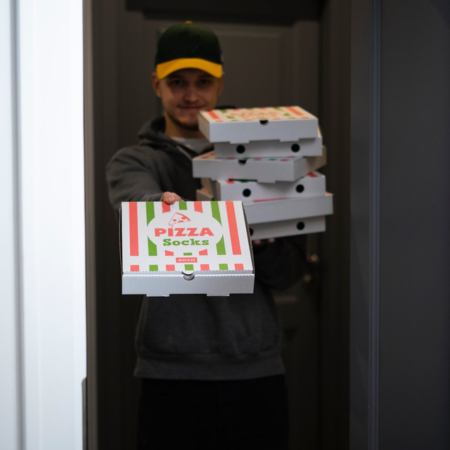 Socken mit Pizza-Motiv 6er-Pack