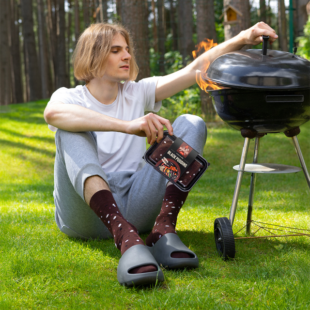 Socken mit Black Pudding-Motiv