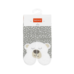 1 Paare von lustige Socken mit Bär warm Frottee  | Babysocken | SOXO