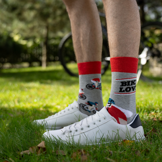 Socken mit Fahrrad-Motiv