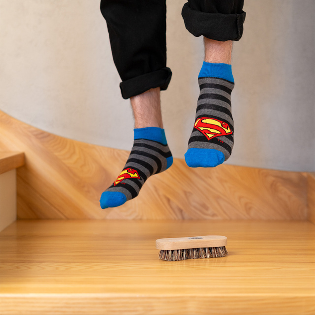 Set mit 2x lustigen lange Herrensocken + 2 Kurz Herrensocken | Superman DC COMICS | SOXO