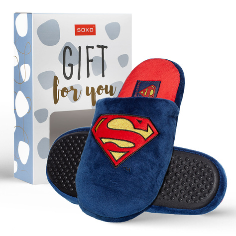 Herrenhausschuhe SOXO Superman DC Comics | in einer Geschenkbox