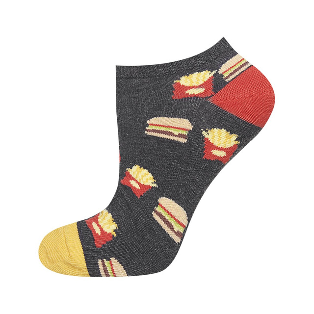 SOXO Set 8 Herren kurze Socken | Auto und fastfood Muster