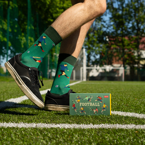 3 Paare von lustigen Socken mit Footballmotiv in einzigartiger Verpackung | Herrensocken | SOXO