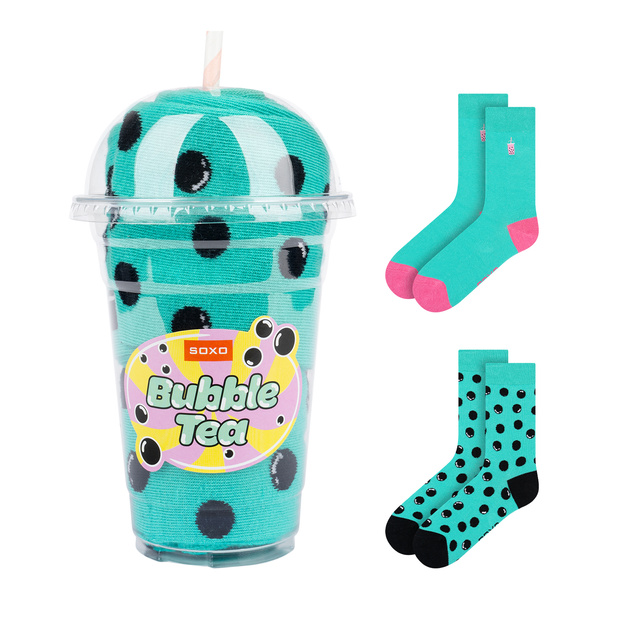 Socken mit Bubble-Tea-Motiv 2er-Pack