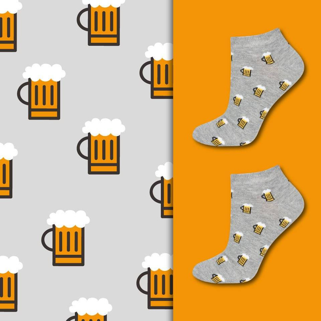 Set mit 2x bunten Kurze Herrensocken Bier + Eier  | SOXO