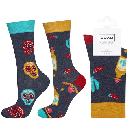  Set mit 2x Damensocken | Papageienmotiv + Mexicomotiv | SOXO