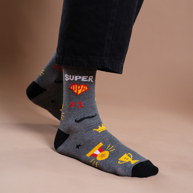 Socken Super Opa-Motiv in Kartenverpackung