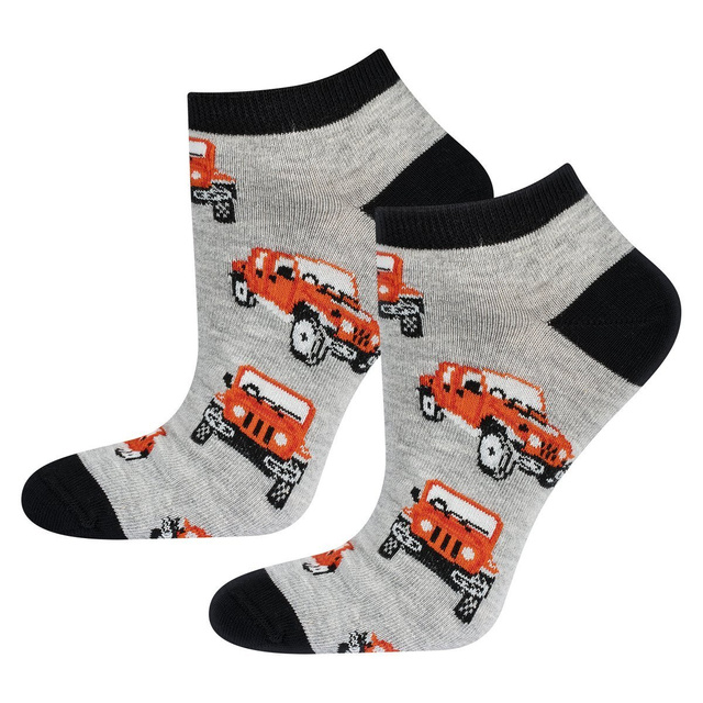 SOXO Set 8 Herren kurze Socken | Auto und fastfood Muster