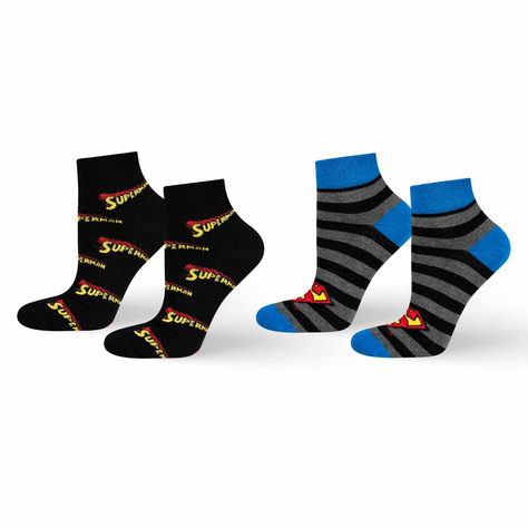 Set mit 2x lustigen Kurze Herrensocken mit Superman  DC Comics  | SOXO