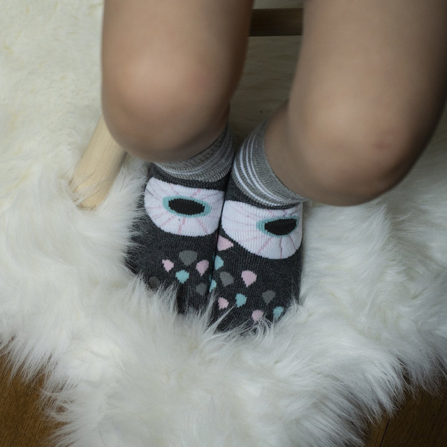 Kinder-Socken mit Eule-Motiv