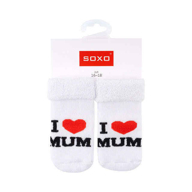 Set mit 3x Bunte Babysocken mit Aufschrift | SOXO