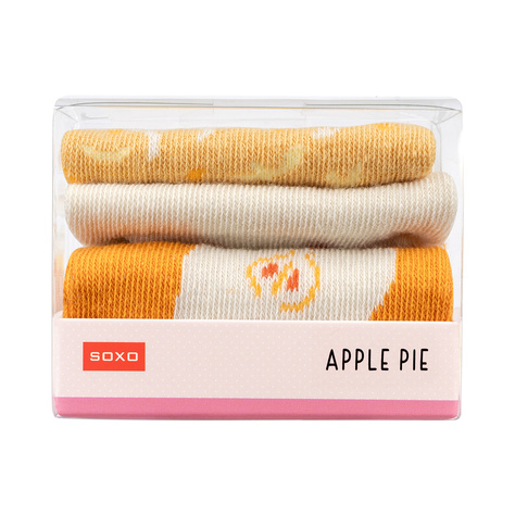 1 Paar von lustigen Socken mit Apple Piemotiv in einzigartiger Verpackung | Damensocken | SOXO