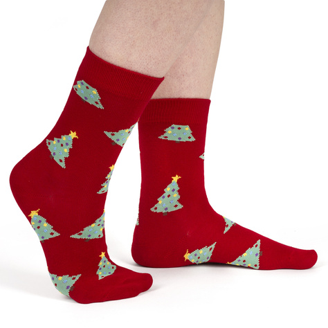 4 Paare von lustigen Socken mit Weihnachtsmotiv in einzigartiger Verpackung | Damensocken | SOXO