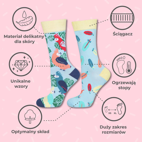  Set mit 2x Damensocken | Papageienmotiv + Mexicomotiv | SOXO