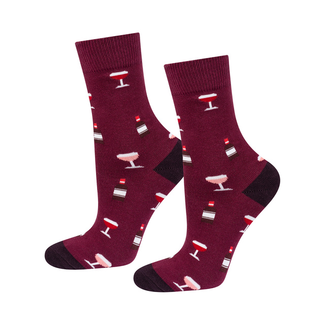 3 Paar von lustigen Socken mit Rotwinemotiv einzigartiger Verpackung| Damensocken | SOXO