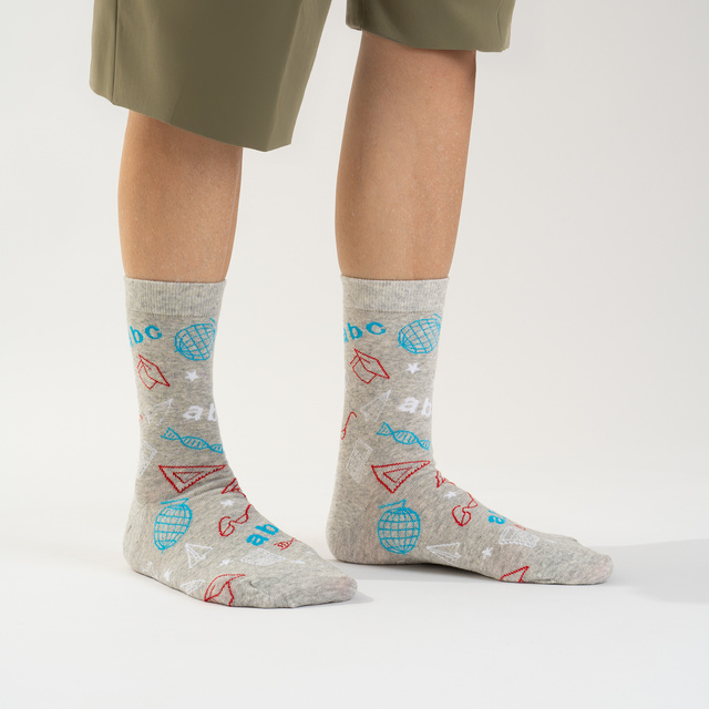 1 Paar von lustigen Socken für Lehrer – in Grußkarte SOXO