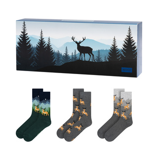 Socken mit Hirsch-Motiv 3er-Pack