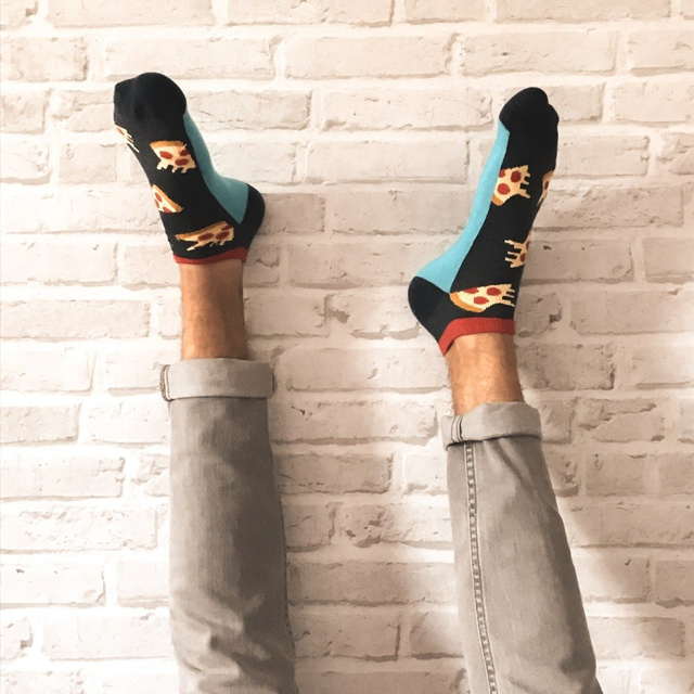 Kurze Socken mit Pizza-Motiv 6er-Pack