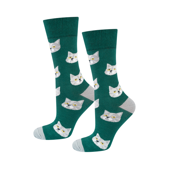 1 Paar von lustigen Socken mit Katzemotiv in einzigartiger Verpackung | Damen-/Herrensocken | SOXO