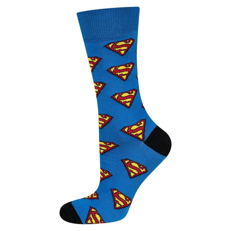 Set mit 2x lustigen lange Herrensocken + 2 Kurz Herrensocken | Superman DC COMICS  | SOXO 