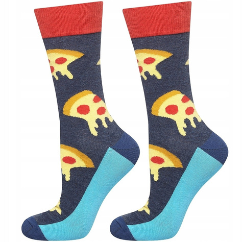 Set mit 2x bunten Herrensocken Pizzamotiv + Fahrradmotiv | SOXO