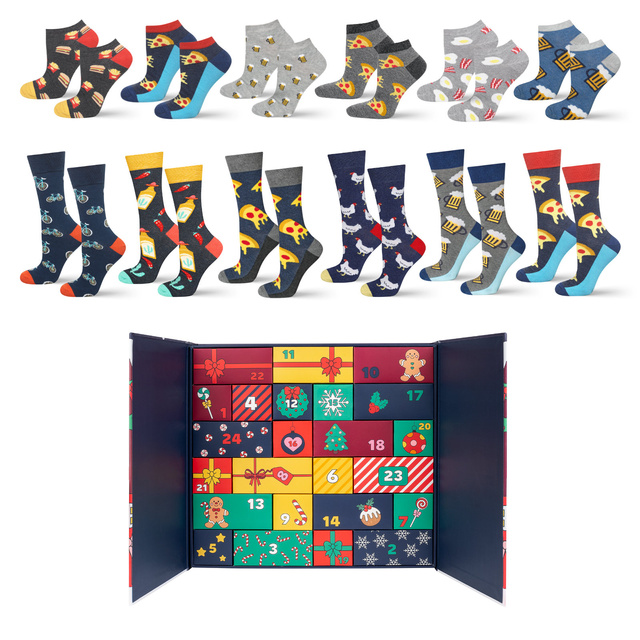 Adventskalender mit Socken 12-Pack