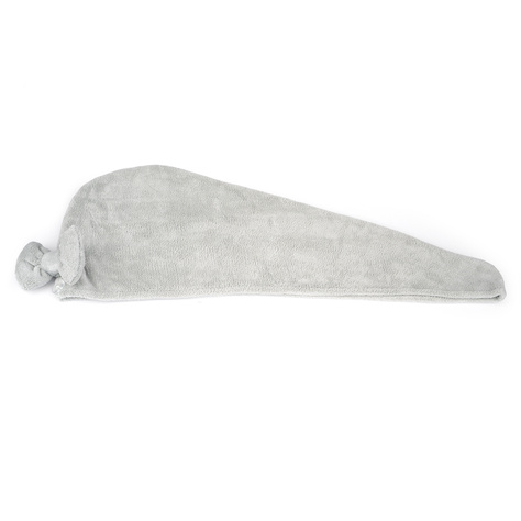 Badeturban mit Schleife grauer | Handtuch | 60x25 cm | MOMO WAY 