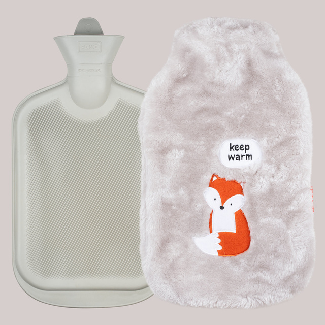 Fuchs Wärmflasche mit Inschrift keep warm SOXO Plüsch Geschenkidee