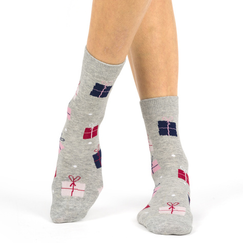 4 Paare von lustigen Socken mit Weihnachtsmotiv in einzigartiger Verpackung | Damensocken | SOXO