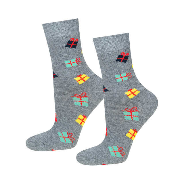 4 Paar von lustigen Socken mit Weihnachtsmotiv in einzigartiger Verpackung | Damensocken | SOXO